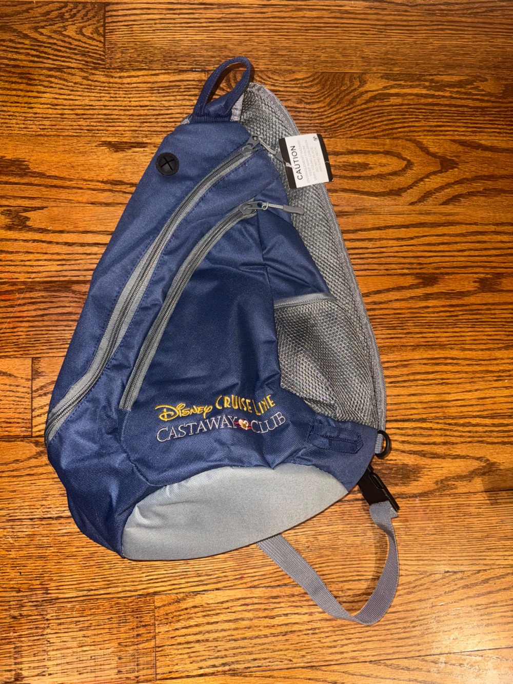 Disney Navy and Gray Castaway Club Sling Bag - NWT